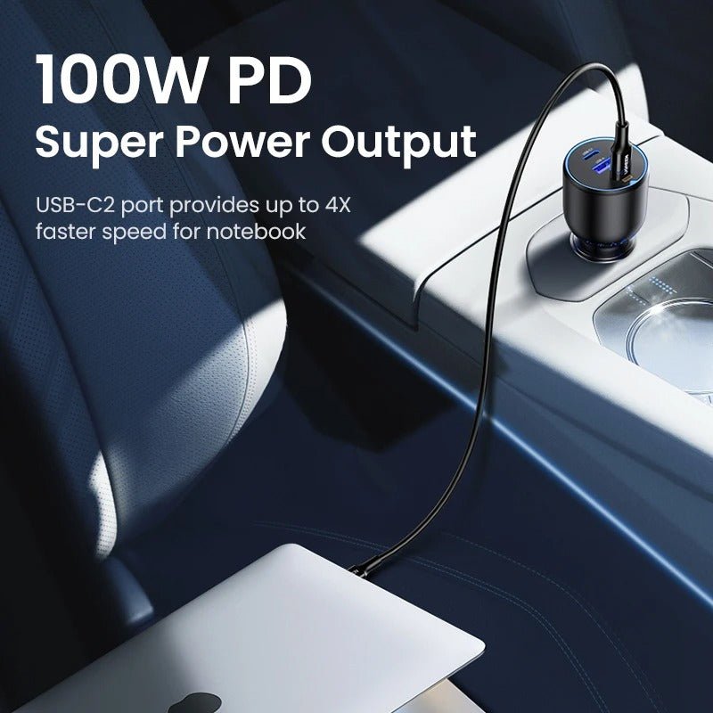 UGREEN 130W USB-C Car Charger CD293 – 3-Port Fast Charging Adapter with 100W USB-C PD, for iPhone, MacBook, Samsung Galaxy, Xiaomi, Laptops & Tablets