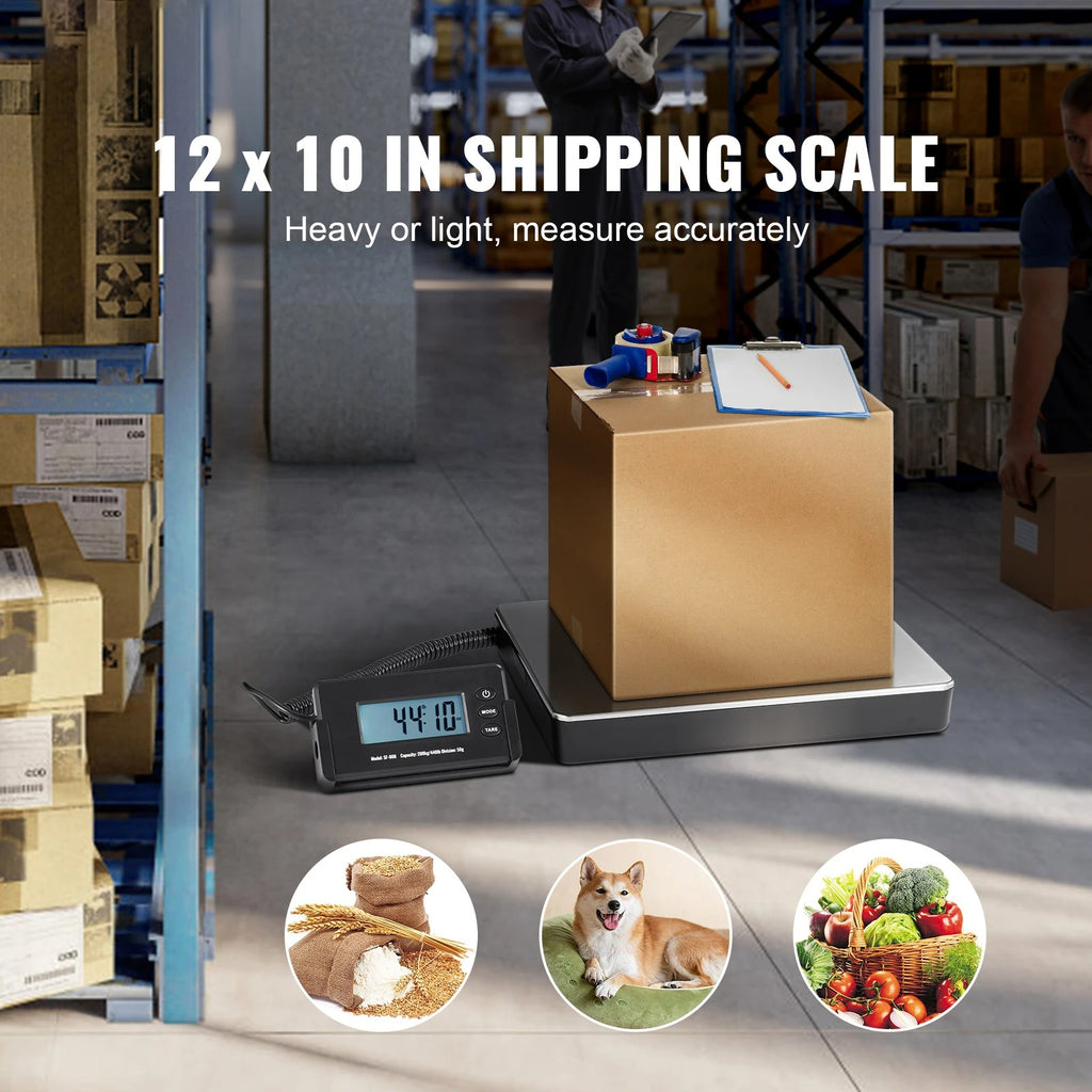 SucceBuy 440lb Digital Shipping Scale – Postal & Package Scale with Tare, Timer & HD LCD Display