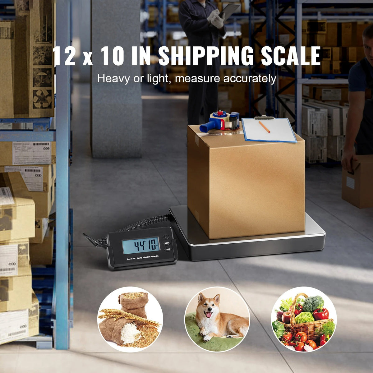 SucceBuy 440lb Digital Shipping Scale – Postal & Package Scale with Tare, Timer & HD LCD Display