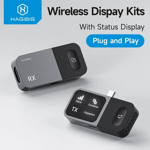 Hagibis Wireless HDMI Display Dongle GA10 – USB-C Transmitter & Receiver Kit, 1080P 60Hz Screen Mirroring, 50m Range for Phone Tablet Laptop to TV Monitor Projector