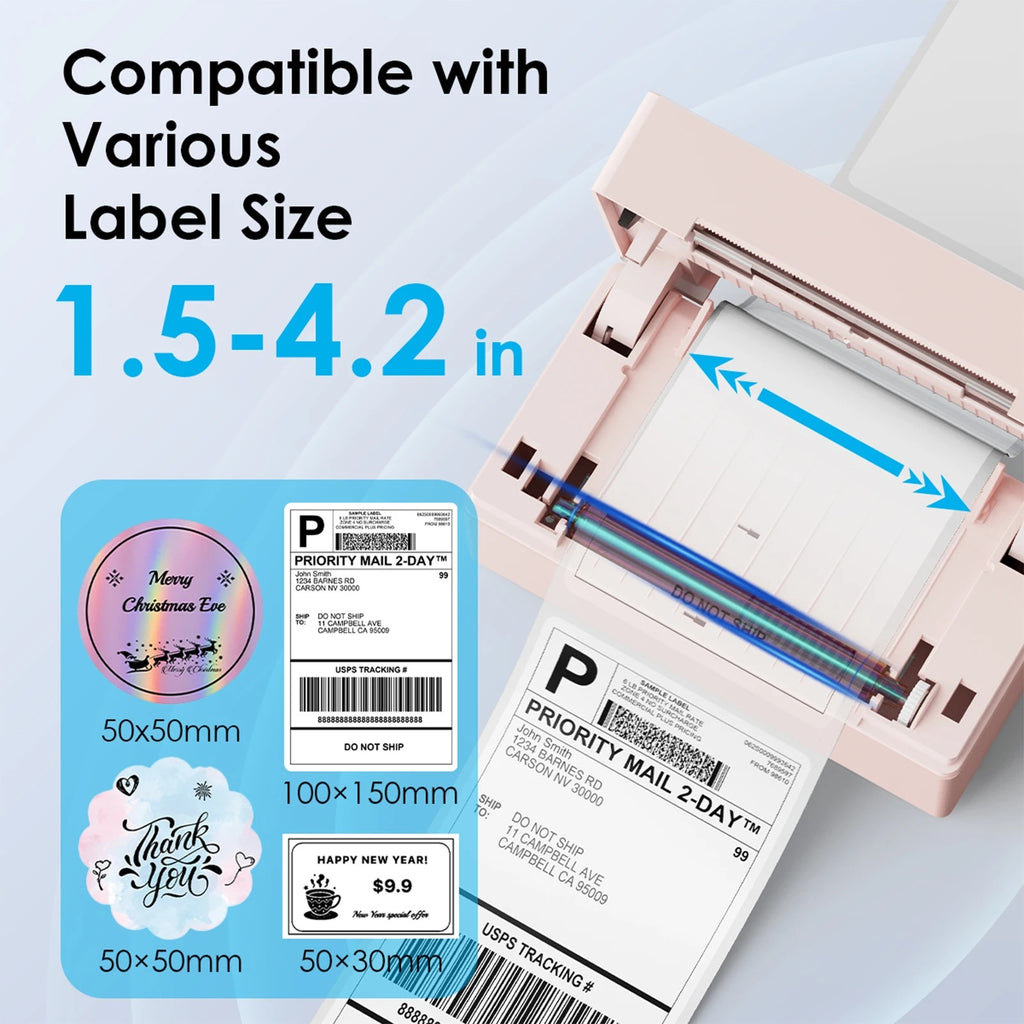 4x6 Thermal Label Printer – Wireless Bluetooth Shipping Label Maker for Small Business & Home