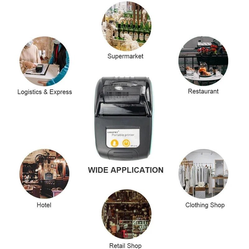 GOOJPRT PT-210 58mm Portable Thermal Printer – Wireless Bluetooth Mini Receipt & Ticket Printer, Rechargeable, for POS Retail & Mobile, Compatible with Android & iOS