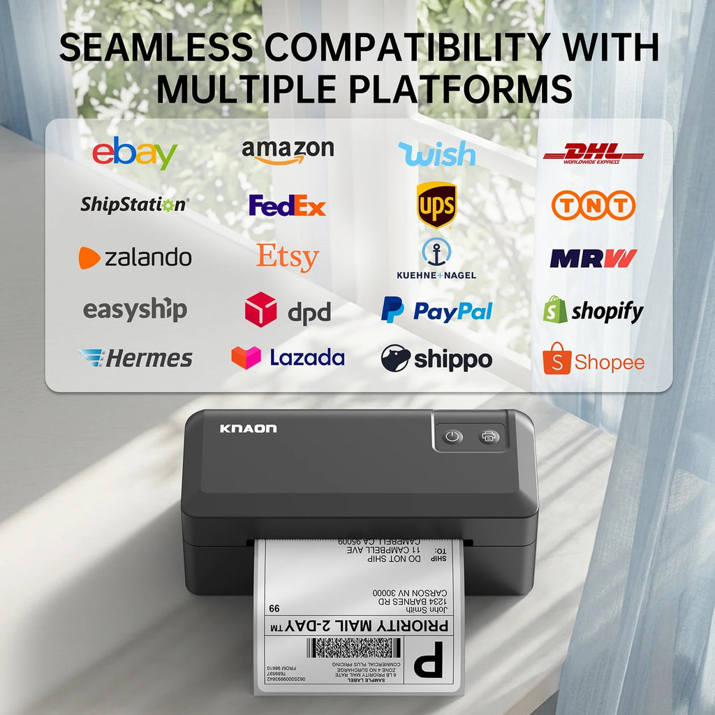 Knaon Y41BT 4x6 Thermal Label Printer – Wireless Bluetooth Shipping Label Maker for Small Business