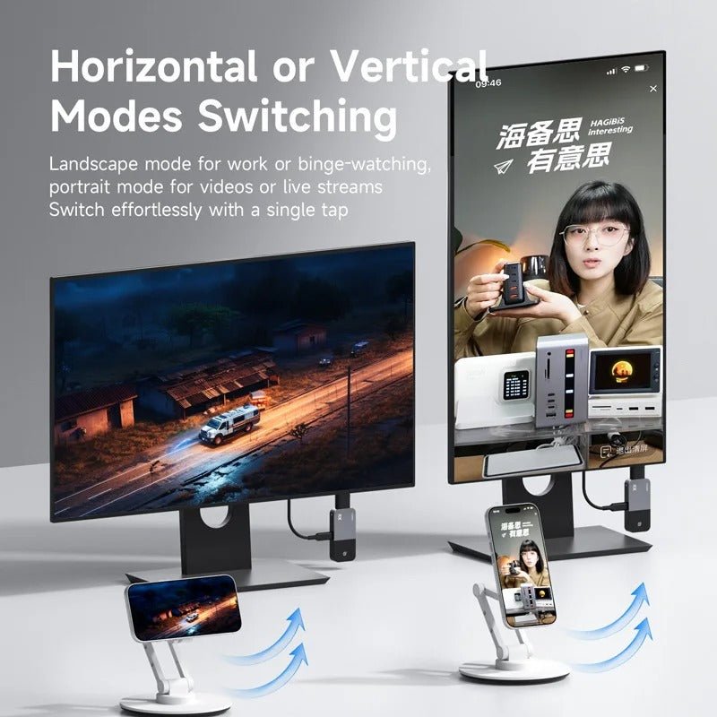 Hagibis Wireless HDMI Display Dongle GA10 – USB-C Transmitter & Receiver Kit, 1080P 60Hz Screen Mirroring, 50m Range for Phone Tablet Laptop to TV Monitor Projector