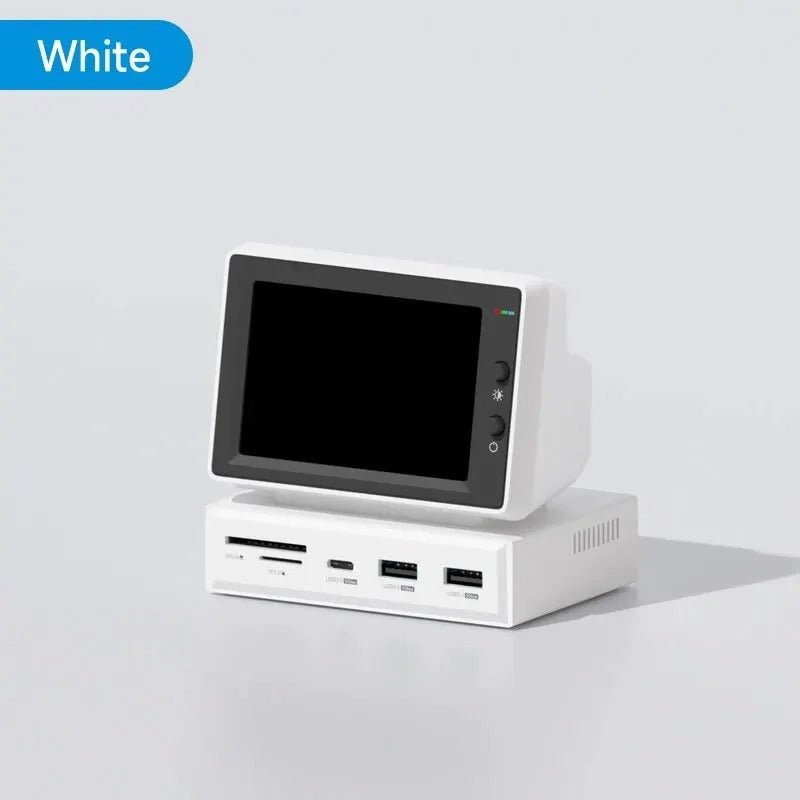 Hagibis 3.5" IPS Mini Screen USB-C Docking Station – Secondary PC Sub-Monitor for CPU RAM HDD Stats, Clock & Weather, with USB Hub and SD Card Reader, for Laptop & MacBook